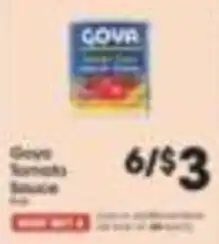 Price Rite Goya tomato sauce offer