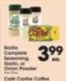 Price Rite Bocke Complete Seasoning, Garlic, or Onion Powder offer