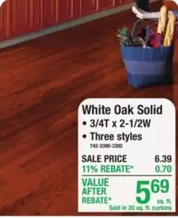 Menards White Oak Solid offer