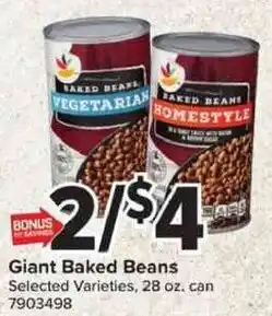 Giant Food Giant Baked Beans offer
