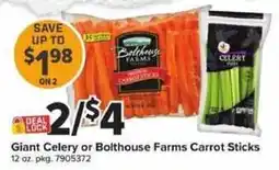 Giant Food Giant Celery or Bolthouse Farms Carrot Sticks offer