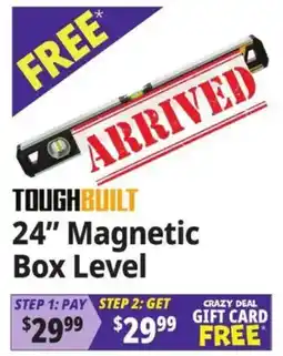 Ocean State Job Lot Toughbuilt 24" Magnetic Box Level offer