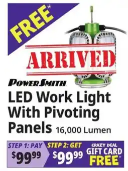 Ocean State Job Lot PowerSmith LED Work Light With Pivoting Panels offer