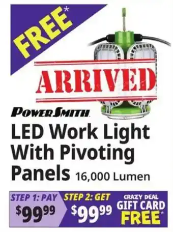 PowerSmith LED Work Light With Pivoting Panels