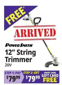 Ocean State Job Lot PowerSmith 12" String Trimmer offer