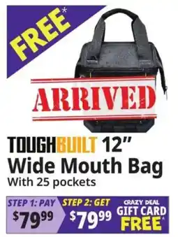 Ocean State Job Lot Toughbuilt 12" Wide Mouth Bag offer