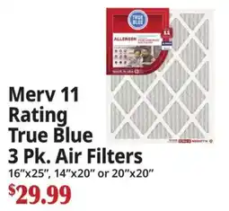 Ocean State Job Lot True Blue Merv 11 Rating Air Filters offer