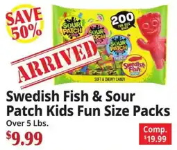 Ocean State Job Lot Swedish Fish & Sour Patch Kids Fun Size Packs offer
