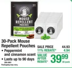 Menards Grandpa Gust mouse repellent pouches offer