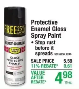 Menards Rust-oleum protective enamel gloss spray paint offer