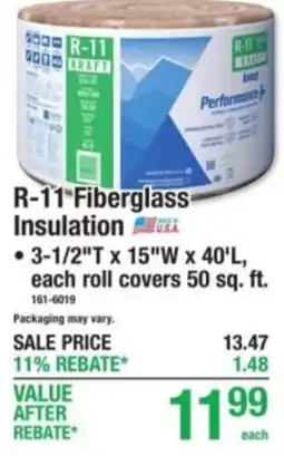 Menards Kraft R-11 Fiberglass Insulation offer