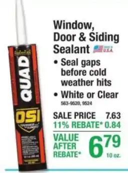 Menards Quad window, door & siding sealant offer