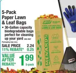 Menards Menards paper lawn & leaf bags offer