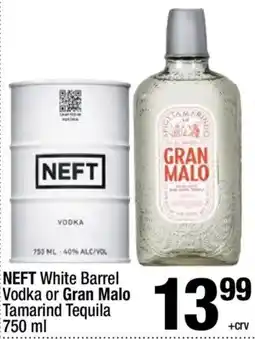 Super King Markets Neft White Barrel Vodka or Gran Malo Tamarind Tequila offer