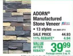 Menards Adorn manufactured stone veneer offer