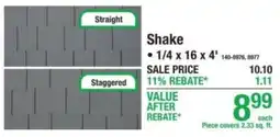 Menards Shake offer