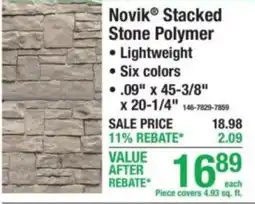 Menards Novik stacked stone polymer offer