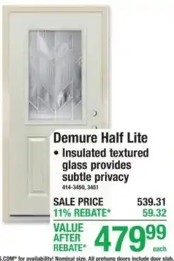 Menards Demure Half Lite offer