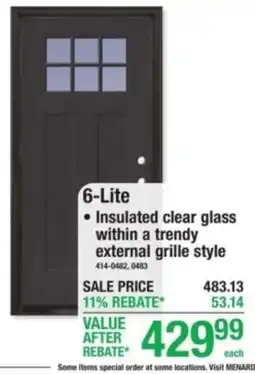 Menards Menard 6-lite door offer