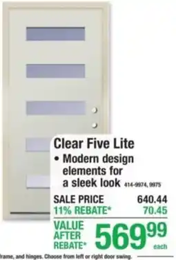 Menards Clear Five Lite offer