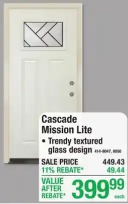 Menards Cascade mission lite offer