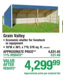 Menards Grain Valley offer