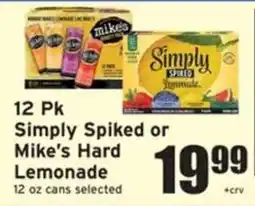 Ray's Food Simply Spiked or Mike's Hard Lemonade offer