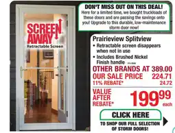 Menards Prairieview Splitview Retractable Screen offer