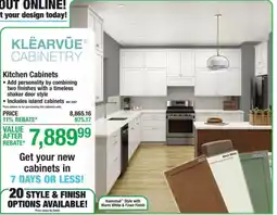 Menards Klearvue kitchen cabinets offer