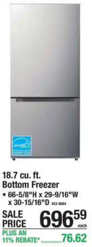 Menards Bottom Freezer offer