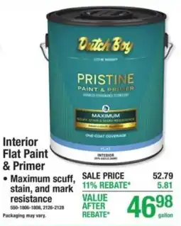 Menards Dutch Boy pristine paint & primer offer