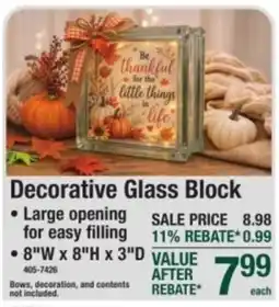 Menards Decorative Glass Block offer