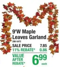 Menards 9'W Maple Leaves Garland offer