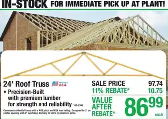 Menards 24' Roof Truss offer