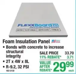 Menards Flexxboard 25 insulating foam board offer