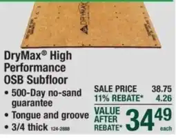 Menards DryMax High Performance OSB Subfloor offer