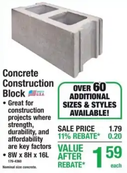 Menards Concrete Construction Block offer