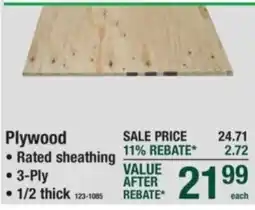 Menards Plywood offer