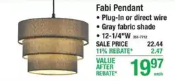 Menards Fabi Pendant offer