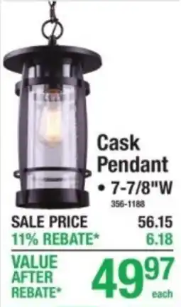 Menards Cask Pendant offer
