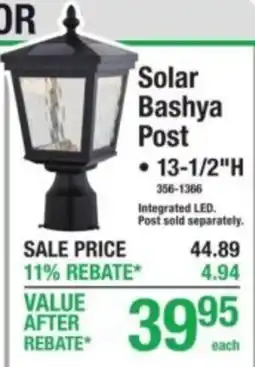 Menards Solar Bashya Post offer