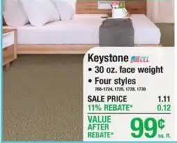 Menards Keystone carpet offer