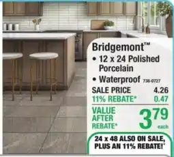 Menards Bridgemont polished porcelain offer
