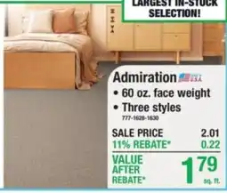 Menards Admiration carpet offer