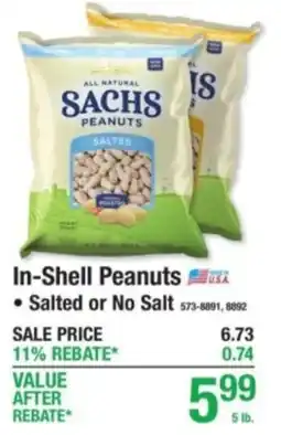 Menards Sachs In-Shell Peanuts offer