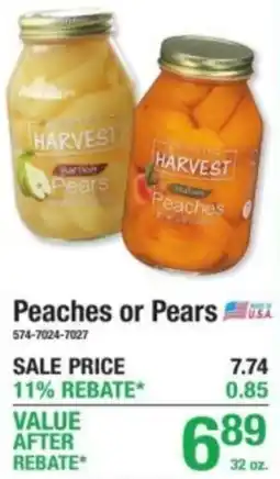 Menards Preserved Harvest Peaches or Pears offer
