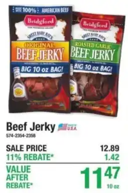 Menards Bridford beef jerky offer