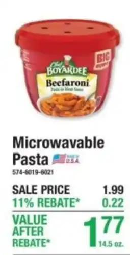 Menards Chef boyardee beefaroni pasta in meat sauce offer