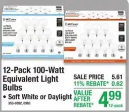 Menards Micasa 12-Pack 100-Watt Equivalent Light Bulbs offer
