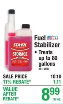 Menards Stabil fuel stabilizer offer